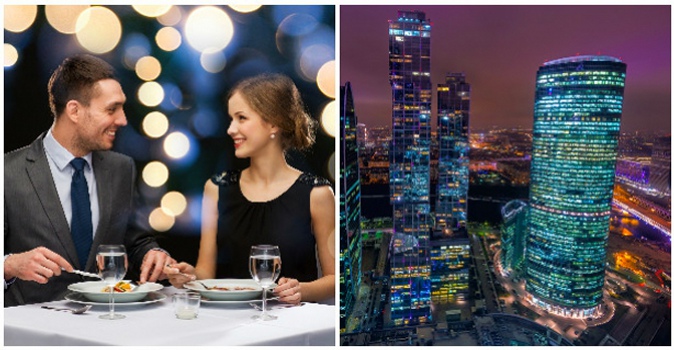 Свидание в небесах! Романтическое свидание для двоих с фотосессией на крыше башни ОКА Москва-Сити