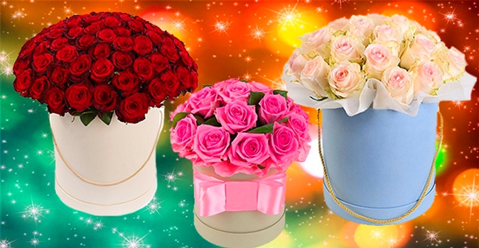 Незабываемый романтический подарок! Букет роз в красивой шляпной коробке от Компании LovelyFlowers