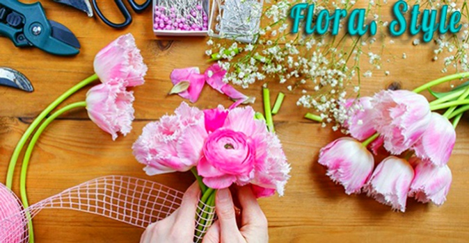 Курс обучения флористике по программе "Введение во флористику" и мастер-класс "Подарочная упаковка" в Студии "Flora Style"