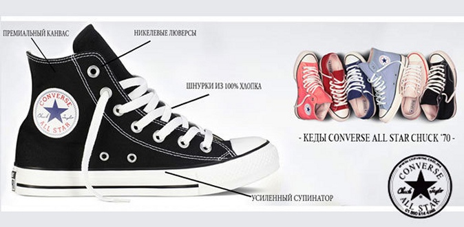 Легендарные кеды Converse от интернет-магазина NewConverse со скидкой до 50%