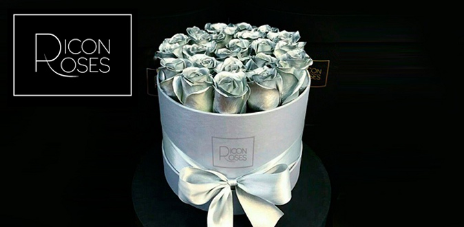 Букеты из эквадорских роз + белые, красные, золотые или серебряные розы в фирменной упаковке от компании Icon Roses.