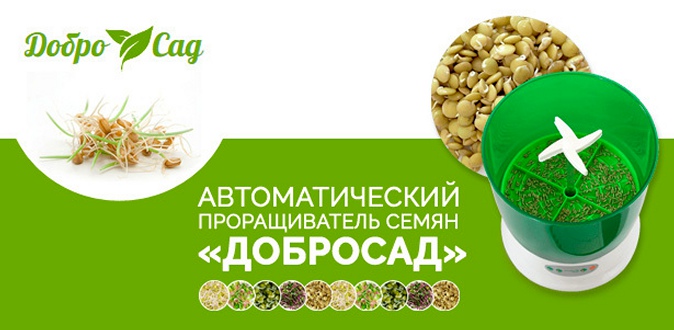 Скидка 18% на автоматический проращиватель семян «ДоброСад» + 2 упаковки семян – в подарок!