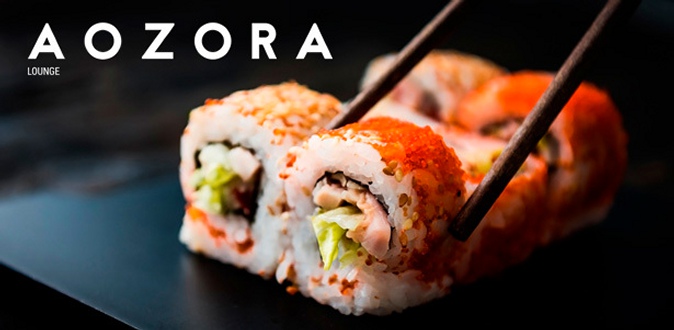 Все​ ​меню​ ​кухни​ ​и​ ​напитки​ ​в​ ​ресторане​ ​Aozora​ ​Lounge: мясные и рыбные блюда, закуски, роллы, суши, десерты и не только. Скидка​ ​50%