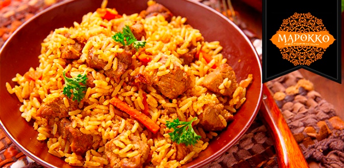 Все меню кухни и напитки в ресторане «Марокко»: горячие и холодные закуски, европейские салаты, супы, паста, блюда на мангале и и не только.