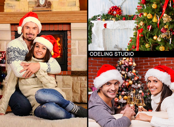 Профессиональная студийная новогодняя фотосессия для одного, пары или семьи в сети фотостудий «Odeling Studio»