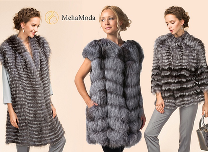 Стильные жилетки и полушубки из натурального цельного меха чернобурки от 15 600 руб. в интернет-магазине Meha Moda